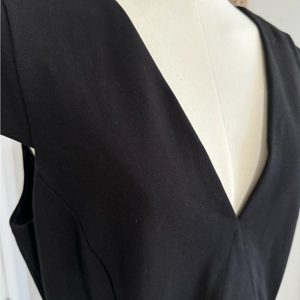 HALSTON HERITAGE Black Dress Cutout Capped Sleeves Mini sizeā 12 Wedding Party - Picture 9 of 10